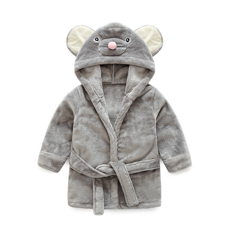 2019 New Flannel Bathrobe Cute Mouse Children's Home Clothing Children's Animal Bathrobe