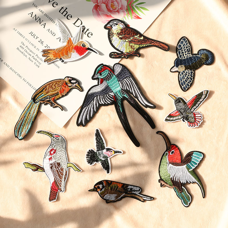 Duoku embroidery cloth patch clothing accessories cartoon animal bird patch computer embroidery label patch embroidery patch