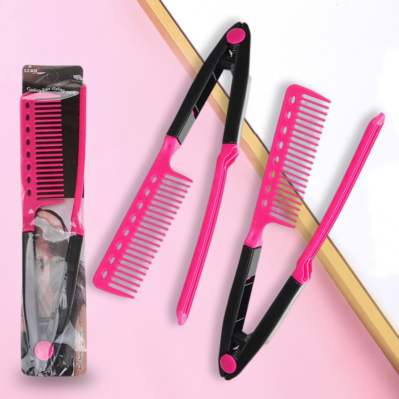 Haorui hair styling comb V-shaped clip messy hair finishing comb straight hair comb splint comb straightening comb home hair care