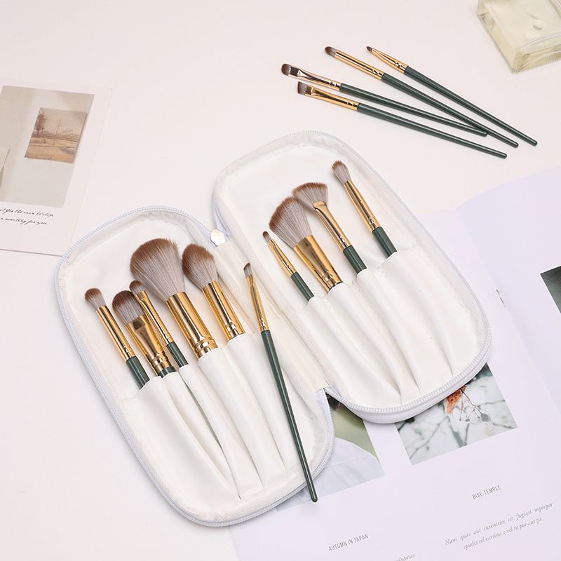 14-piece Green Cloud makeup brush set soft-bristled beauty tools for beginners loose powder brush foundation brush blush brush