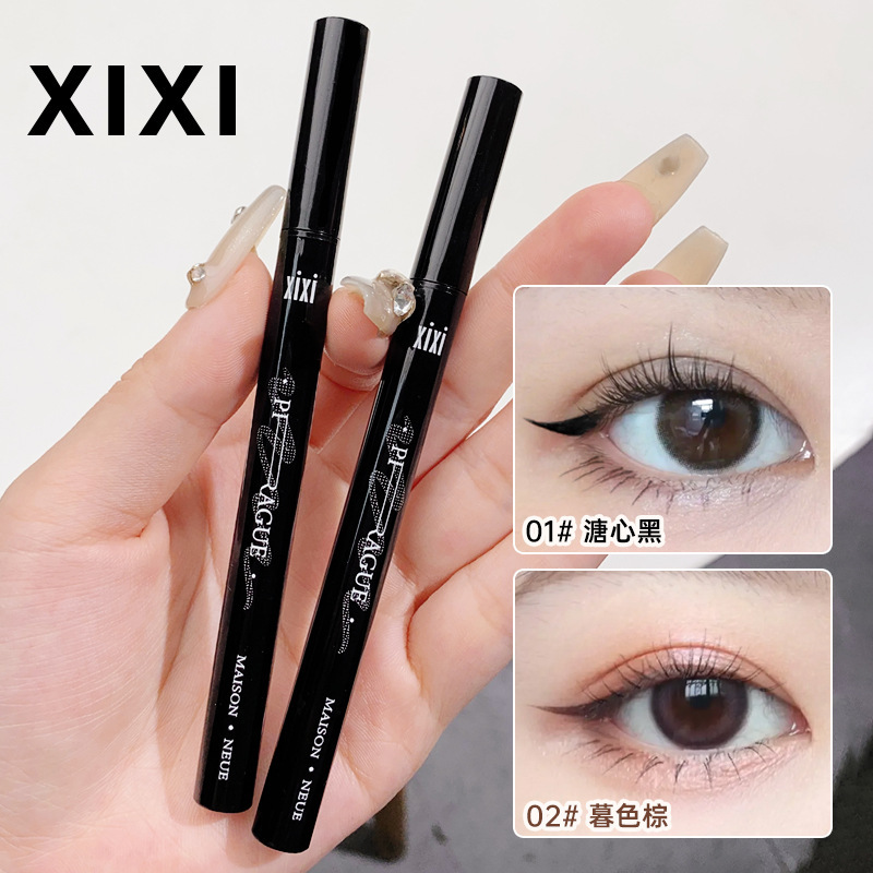 XIXI straight line rich liquid eyeliner pen student daily waterproof long-lasting color non-smudge sponge tip eyeliner pen