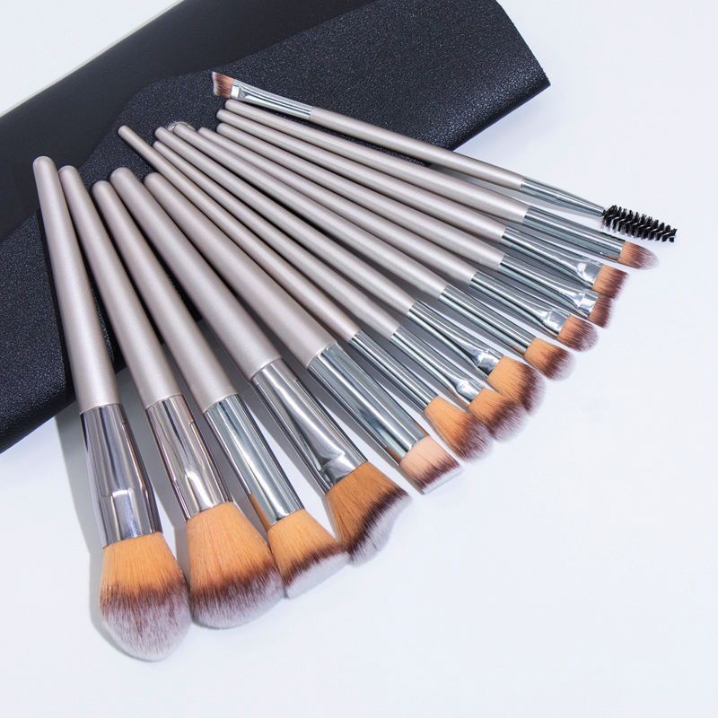 Yise 10 champagne color makeup brush set eye shadow brush loose powder soft bristle brush beauty tool