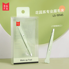 Raffa Garden Series Professional Stainless Steel Eyebrow Clip Angled Eyebrow Trimmer Plucking Clip Beauty Tweezers LS-19145