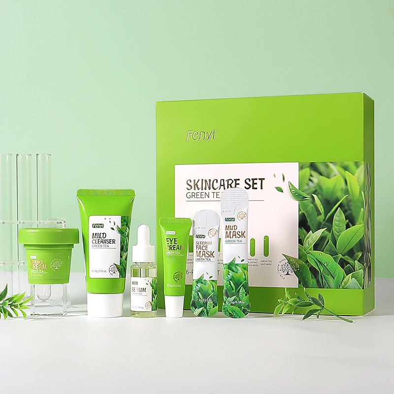 Cross-border FENYI Fenyi brand green tea skin care product set 6-piece facial care set