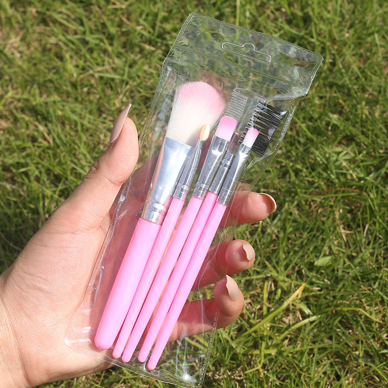 xixi 5-piece makeup brush set, beginner makeup brush, eye shadow brush, lip brush, powder brush, complete set of makeup tools