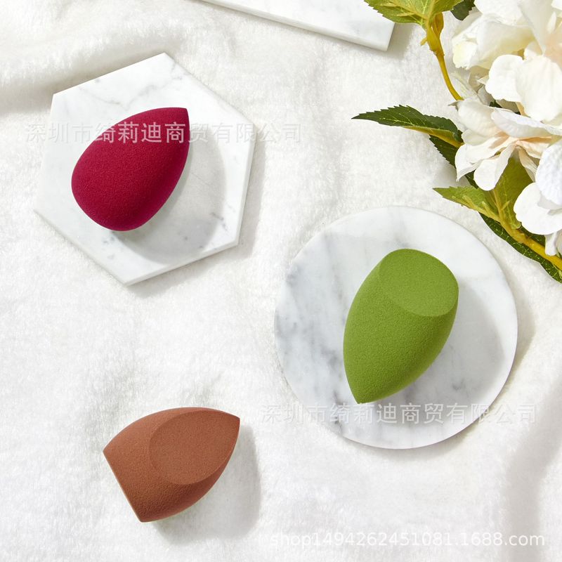 High quality milk tea/burgundy/matcha series powder puff/beauty egg drop/gourd/cut noodles in bulk