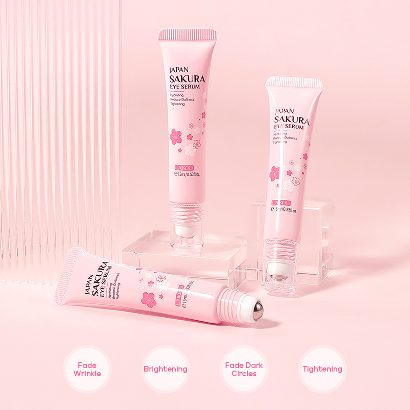 LAIKOU Sakura Eye Essence 15ml Moisturizing and Hydrating Roller Ball Massage Care