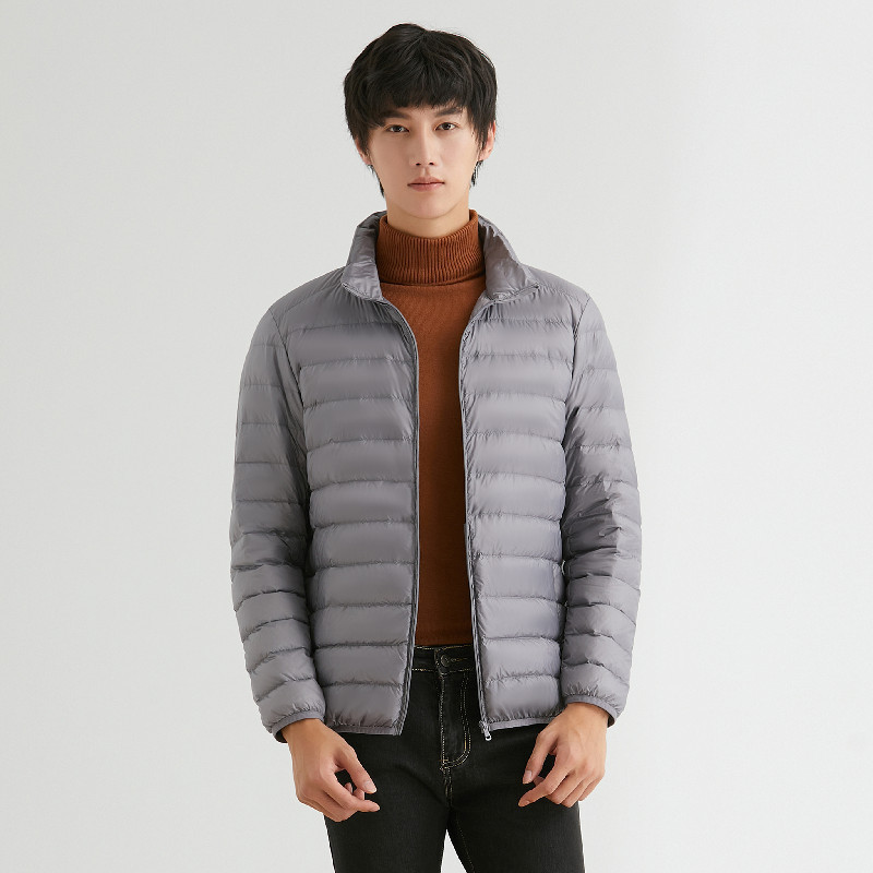 Winter Siyu Men's 90 Fleece Thin Down Jacket Men's Stand Collar Winter Jacket Plus Size Men's Clothing
