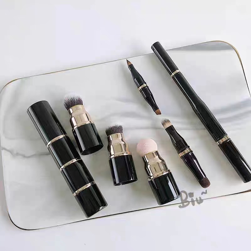 Cangzhou makeup brush portable cover multi-functional retractable double-ended lipstick lip brush concealer brush beauty makeup