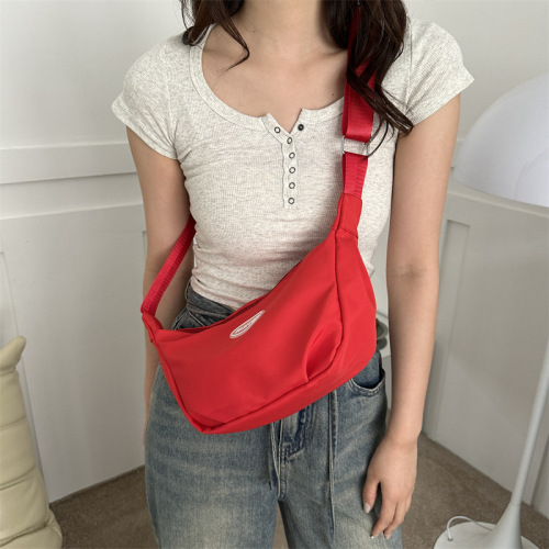 New casual crossbody bag for male and female students, street mobile phone backpack, versatile trendy dumpling bag, shoulder bag