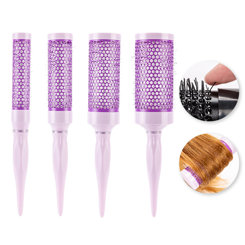 Cross-border hot-selling hair comb, high-looking, dreamy color, household fluffy, smooth and curly hair comb, pear blossom head styling roller comb