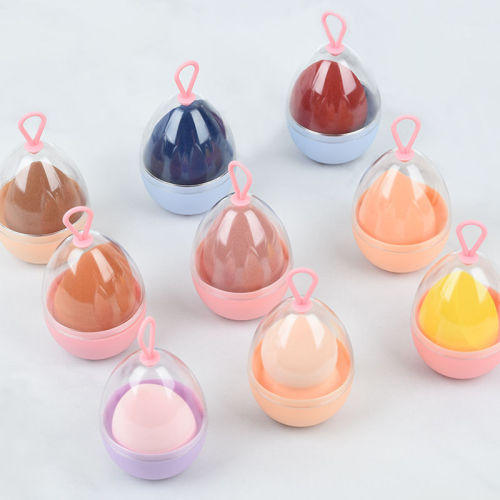 Lanyard egg shell does not eat powder beauty egg gourd water drop oblique cut makeup egg dry and wet dual-use powder puff