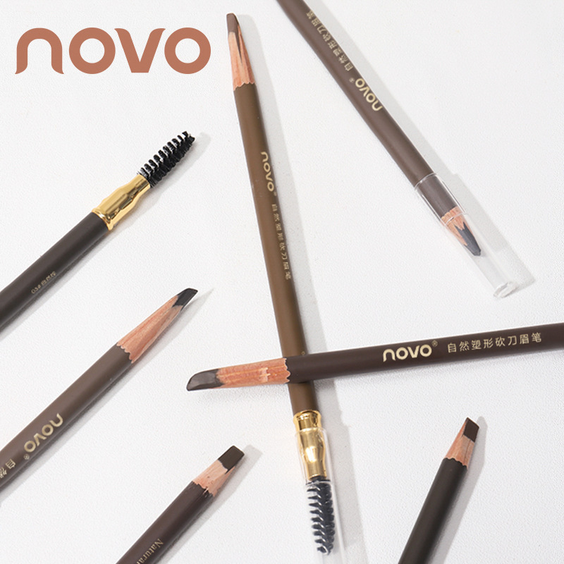 NOVO5472 natural shaping machete eyebrow pencil double-ended small triangle machete fine eyebrow pencil double-ended eyebrow pencil anti-sweat natural