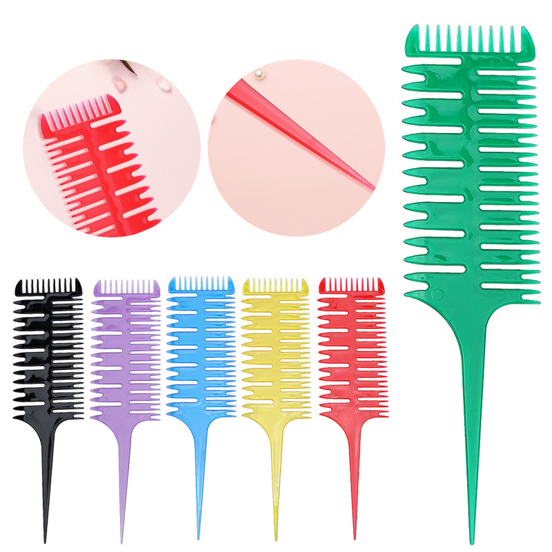Art highlight tail comb hair salon hair dye brush plastic styling comb partition hair comb rib comb