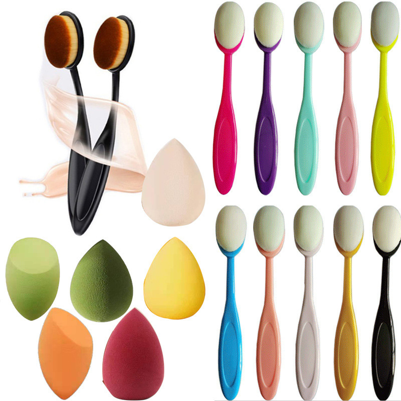 Curved No. 4 foundation brush toothbrush type beginner BB cream brush makeup brush soft-bristled foundation concealer brush internet celebrity tool