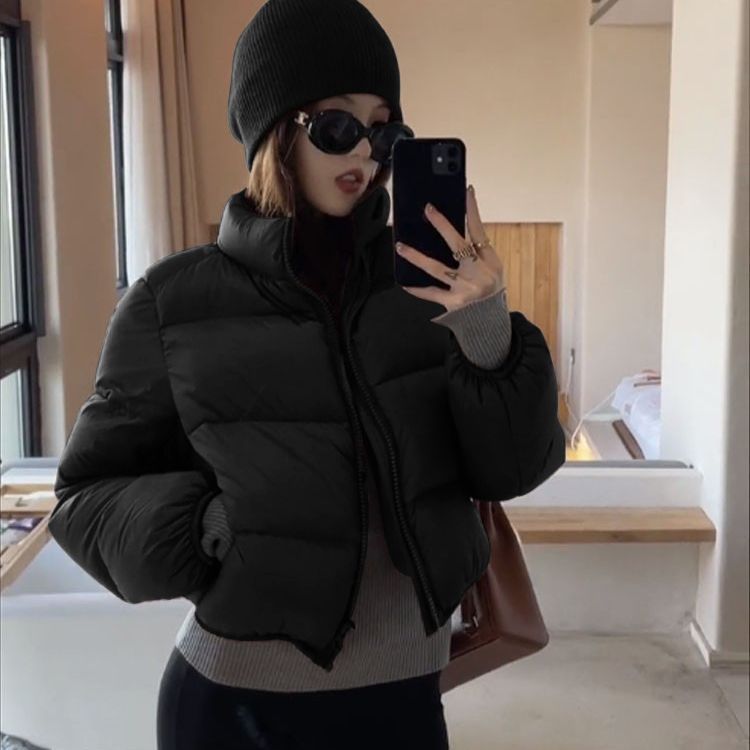 New year's new cotton coat for women, winter short loose cotton coat, thickened bread coat, Korean style high-waisted cotton jacket for small people