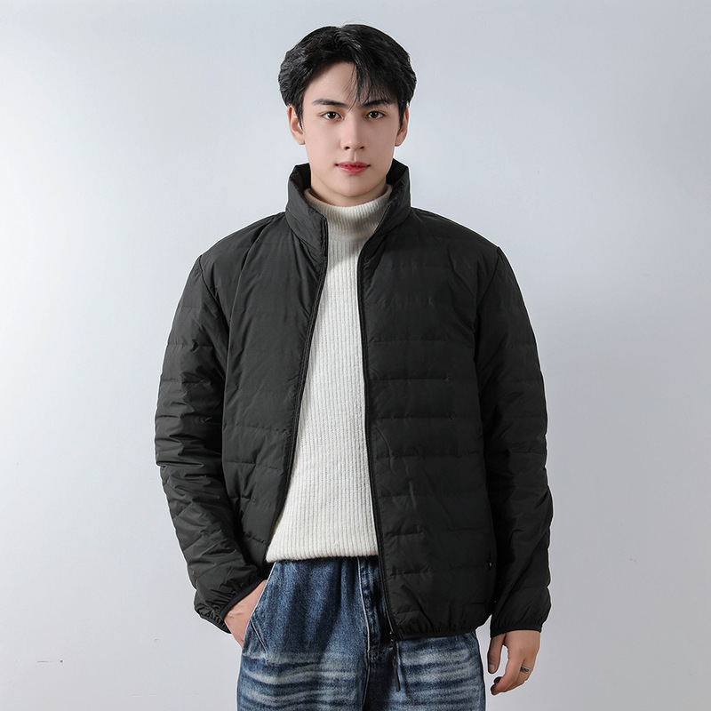 Winter Siyu New Solid Color Men's 90 Down Men's Stand Collar Seamless Fabric Lightweight Down Jacket Large Size Jacket