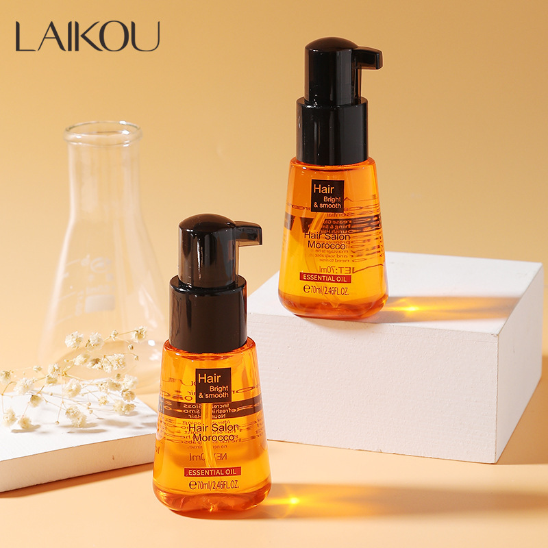 Cross-border LAILKOU Moroccan hair care essential oil in English packaging, smooth and dry hair