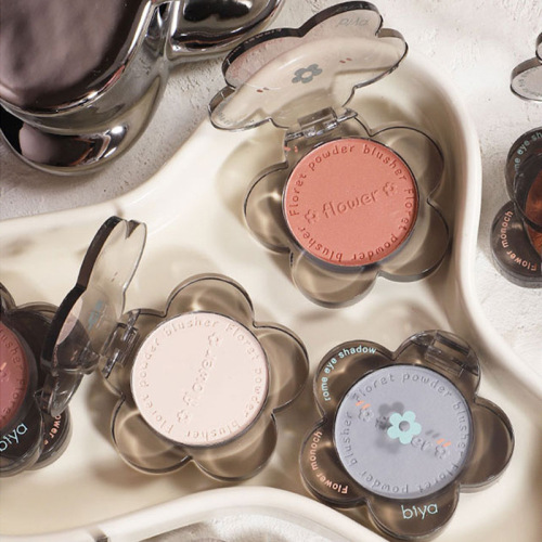 Biya flower young girl blush cream matte natural color sweet cool girl blush blue blush purple monochrome rouge powder