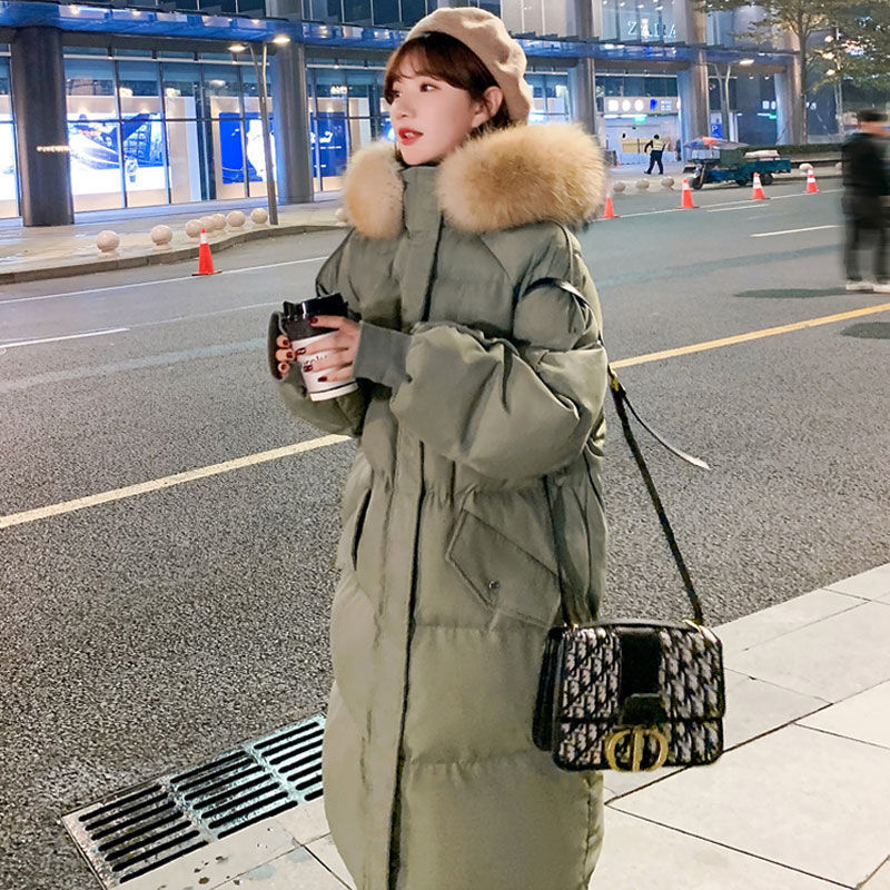 Women's winter down jacket, new Korean version, medium and long, large size bread coat, loose cotton coat, thickened cotton jacket, trendy
