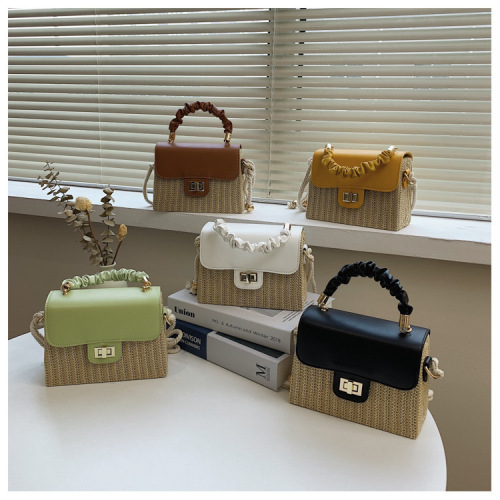 Popular new summer straw bag women's bag trendy simple woven crossbody bag foreign fashion shoulder handbag