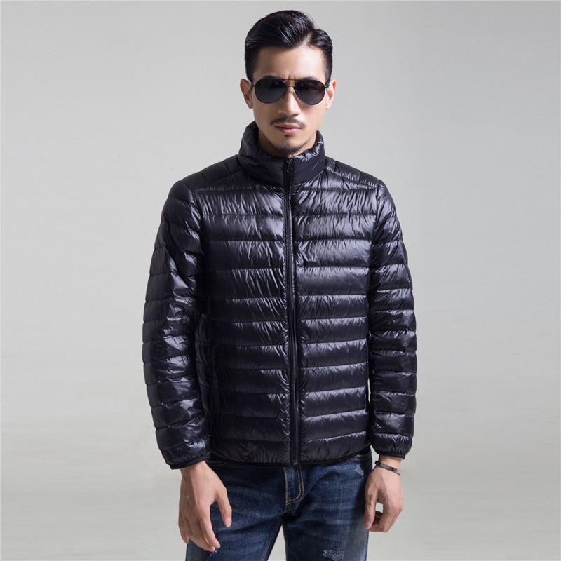 Men's New Thin Down Jacket Men's Stand Collar Winter Jacket Plus Size Men's Men's Light Down Jacket