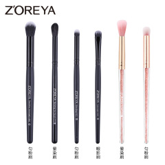 Cross-border black wooden handle nylon hair makeup brush single eyebrow brush makeup tool eye shadow brush