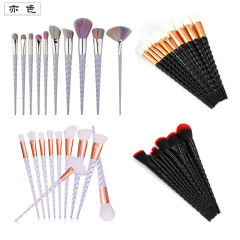 Internet celebrity new 10-piece threaded unicorn makeup brush set colorful brush beauty tools