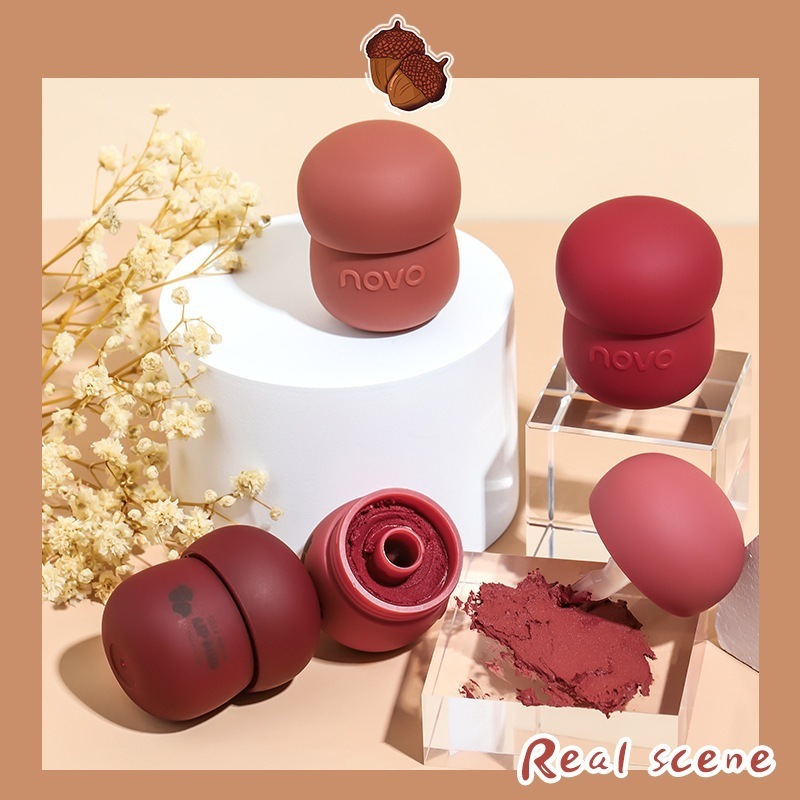 NOVO light silky milk pot lip mud velvet matte lip and cheek dual-use waterproof not easy to fade students affordable lip glaze