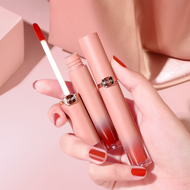 HOJO8099 pink mist velvet air lip glaze matte velvet air texture waterproof non-removing makeup non-fading lipstick