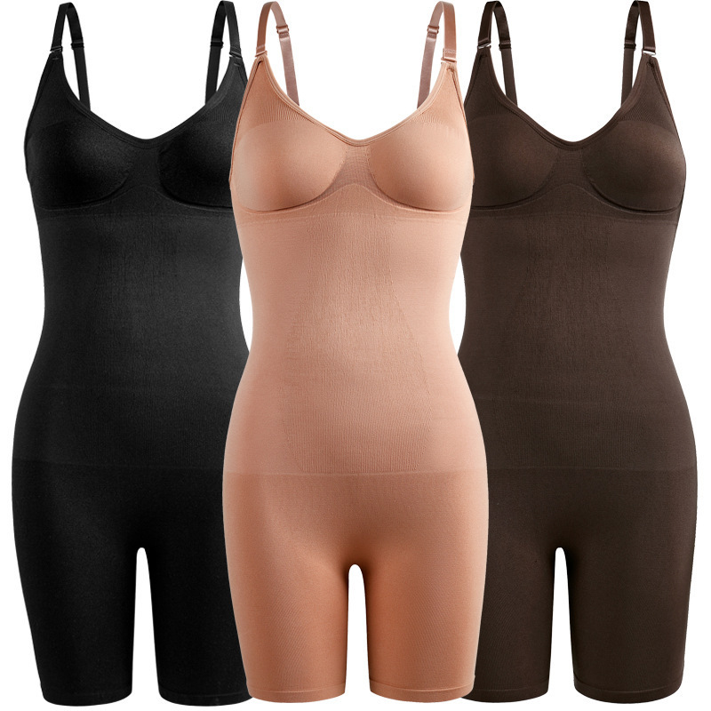 European and American body-shaping jumpsuit, tummy-tightening, waist-supporting, chest-pull-up bodysuit, waist-shrinking, butt-lifting, body-beautifying seamless body-shaping garment