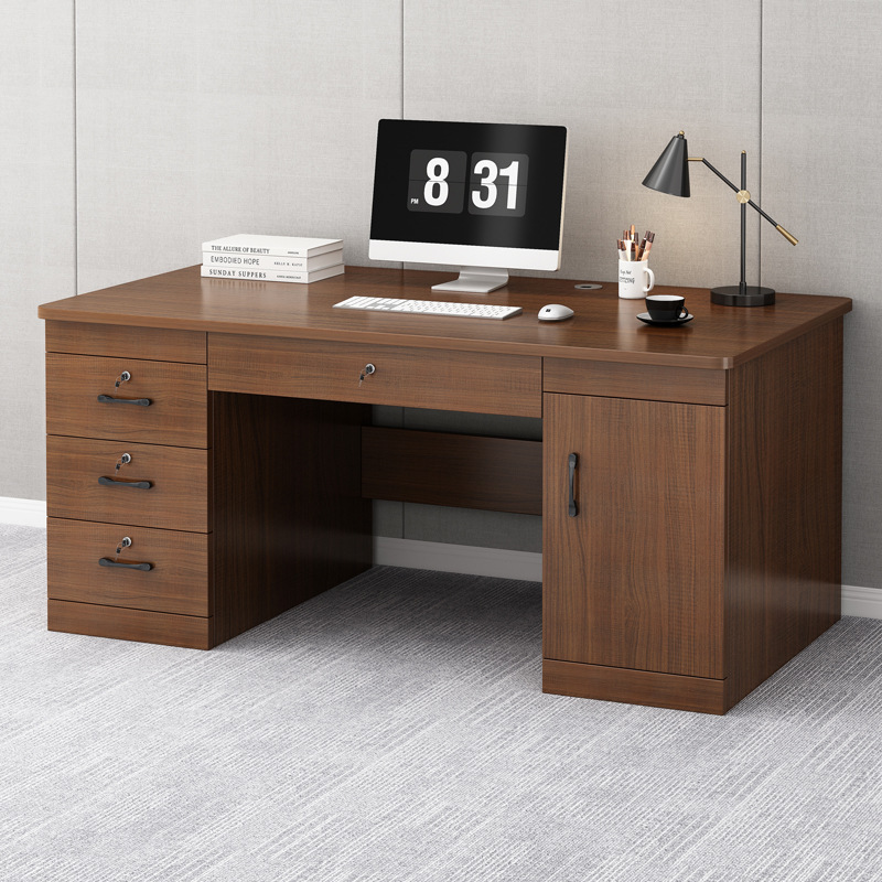 Lockable desk home computer desk desktop simple desk workbench with drawer desk staff desk and chair combination