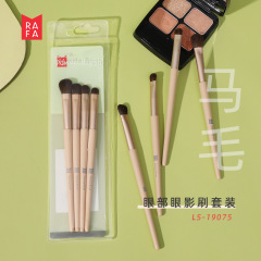 Rafa eye shadow brush set 4 pieces with animal hair eye details blending and contouring makeup brush LS-19075