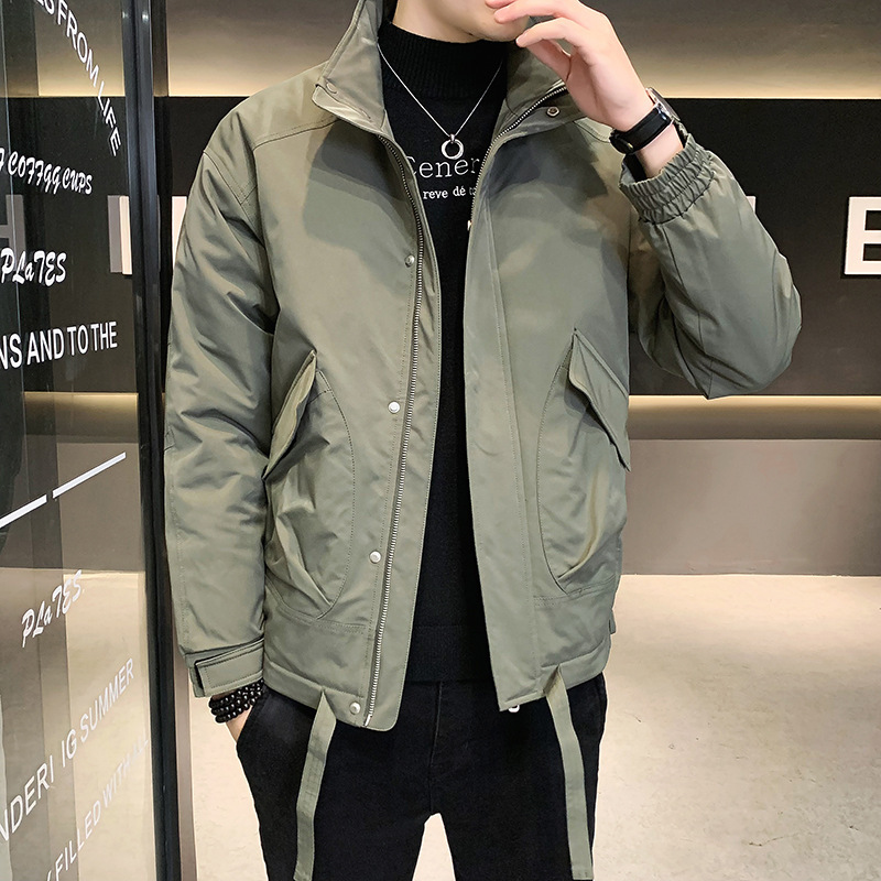 Cotton coat men's autumn and winter thin short coat two cotton coat men's 2024 new Korean style jacket work coat