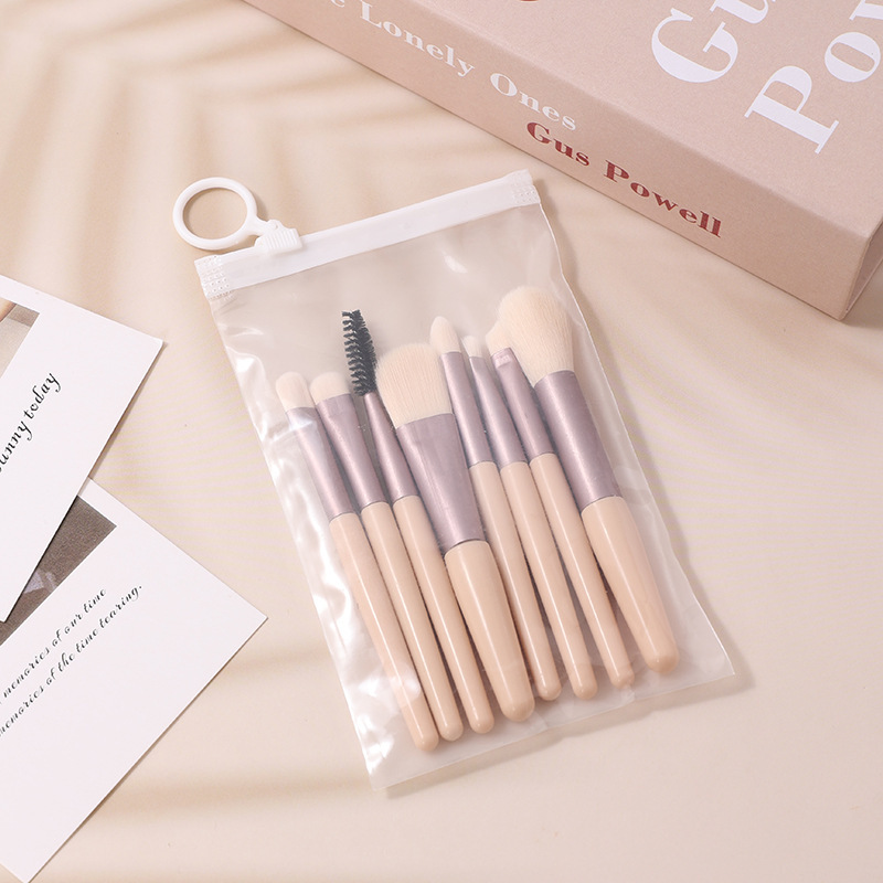 8 Macaron Mini Makeup Brush Set Portable Eyeshadow Blush Complete Brush Set Beginner Beauty Tools
