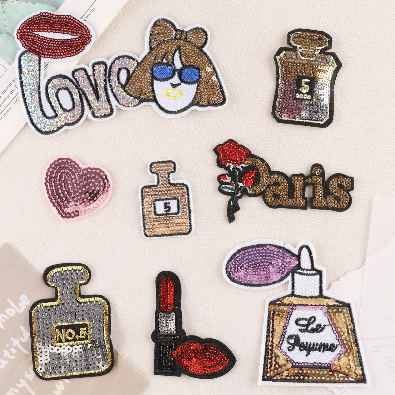 Duoku sequin embroidery sequin cloth label clothing accessories jewelry accessories hand account DIY patch sticker embroidery cloth sticker