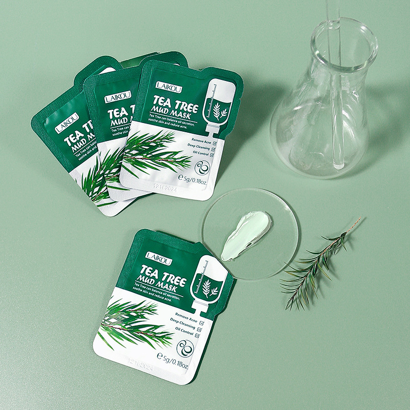 LAIKOU tea tree mask mud 1 piece 5g moisturizing, refreshing and replenishing mud mask