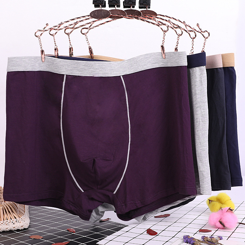 Fat man's loose plus size men's boxer briefs bamboo fiber simple 200 pounds extra large fat man's briefs 2996