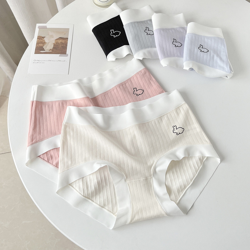 DFL8070 candy color 60 count Xinjiang long-staple cotton simple Year of the Rabbit seamless 5A antibacterial pure cotton girl underwear