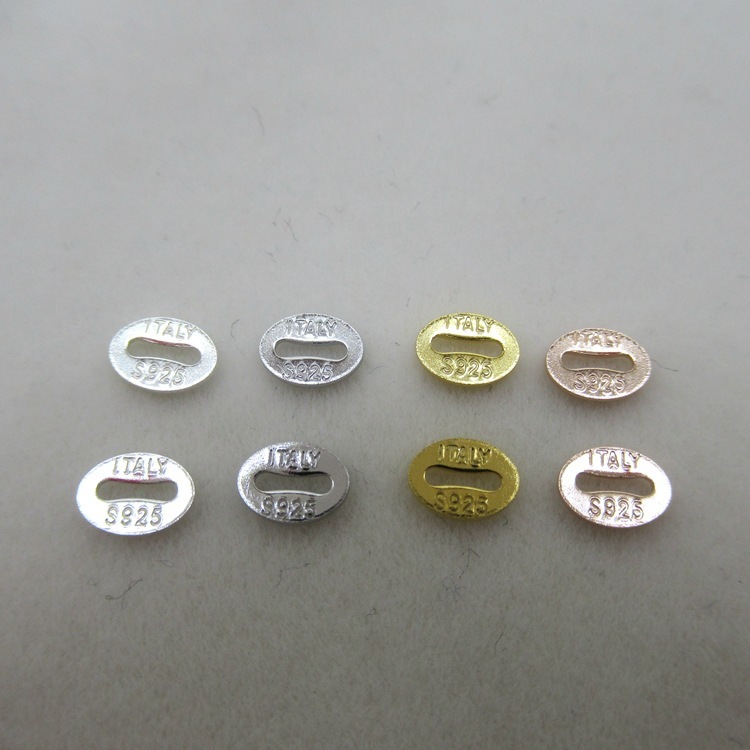 S925 sterling silver egg-shaped brand necklace bracelet anklet denier printed small brand DIY handmade silver accessories