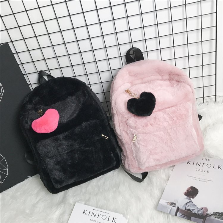 Japanese cute girl bf style street shooting school bag high school student plush love backpack soft girl small fresh female bag