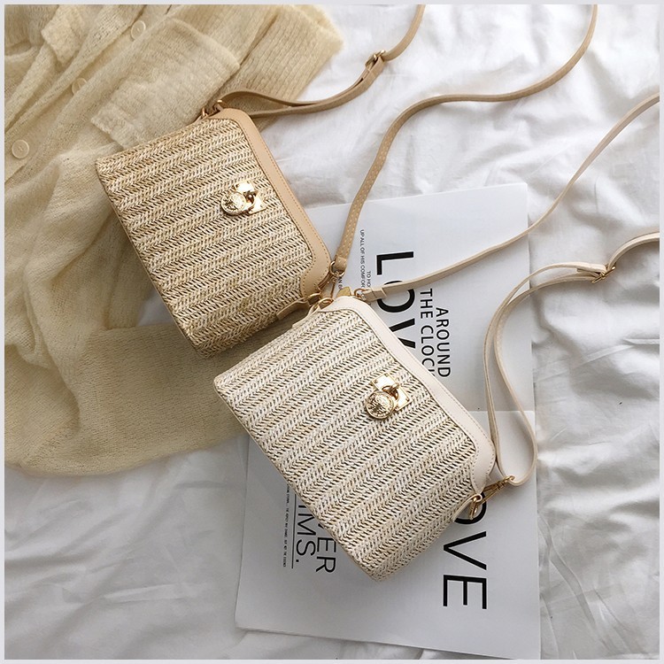 New fairy bag for summer, new trendy Korean style crossbody bag for women, single shoulder shell simple bag pp woven