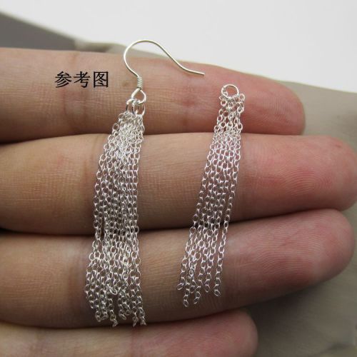 Korean style s925 sterling silver tassel chain earrings DIY accessories extra long super fairy tassel temperament versatile earrings