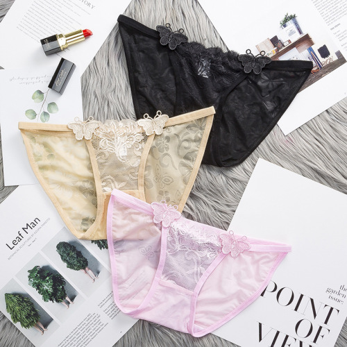 219 sexy lace underwear for women, mid-waist butt lift, breathable, sexy pure cotton crotch temptation women's briefs