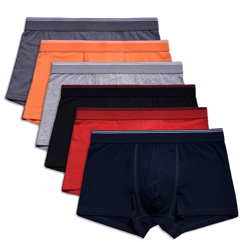 Men's underwear cotton combed cotton new breathable large size loose boxer briefs mid-rise boxer briefs
