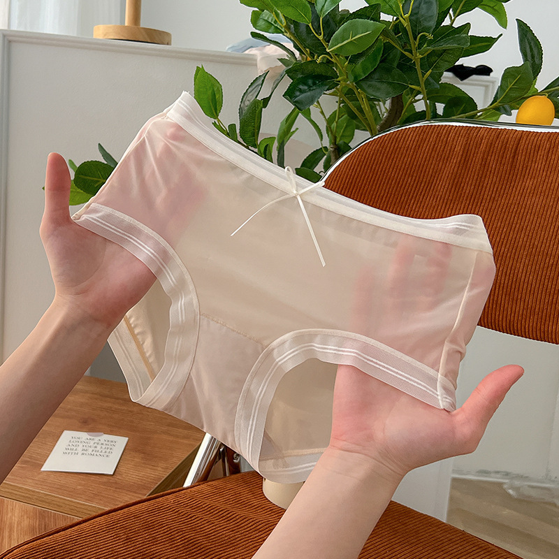 Suji 50gDFL8045 Piaofei Facial Mask Ice Silk Simple Seamless Solid Color Elastic Hip-covering Girls Mid-waist Panties