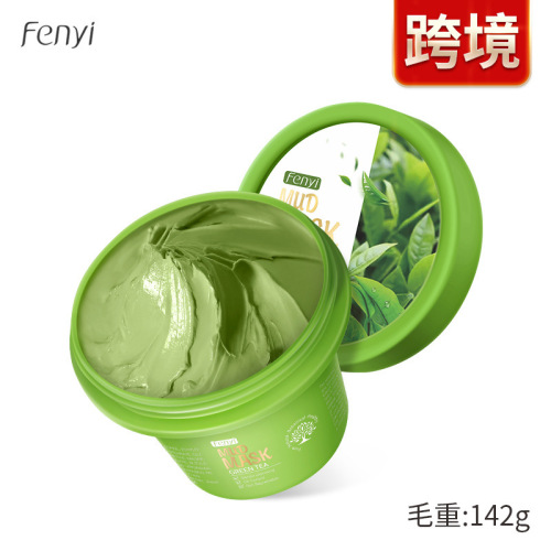 Fenyi Green Tea Mud Mask 100g Refreshing, Moisturizing, Refining Pores Full English Packaging Cross-Border Supply