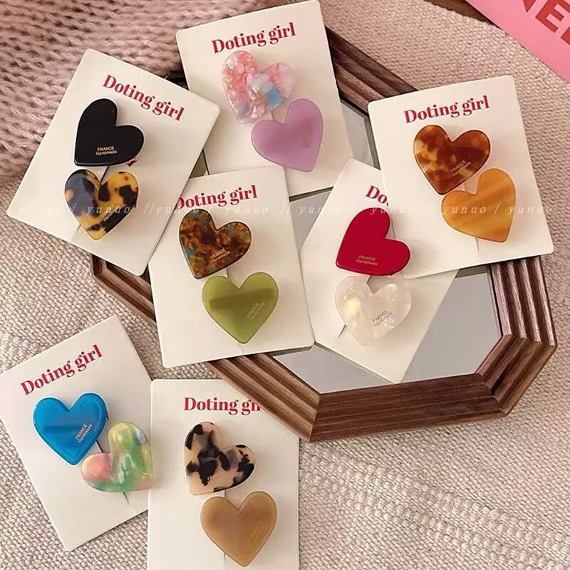 2 packs of love heartbreak hair clips side bangs clip forehead girl heart duckbill clip headdress ins style hair clip hair accessories