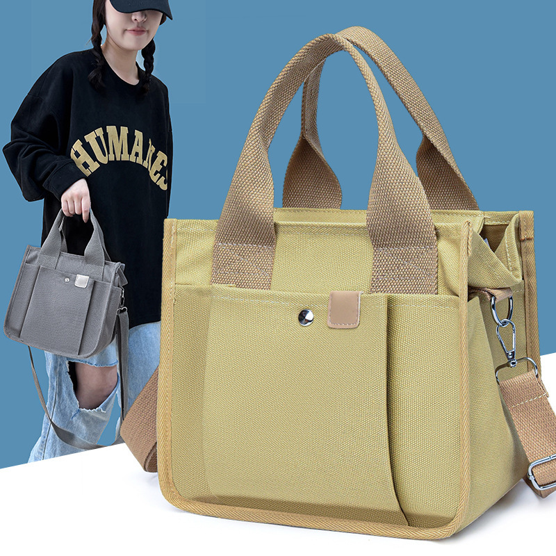 Japanese diagonal canvas bag mother bag handbag women's shoulder bag large capacity work commuting outing small bag