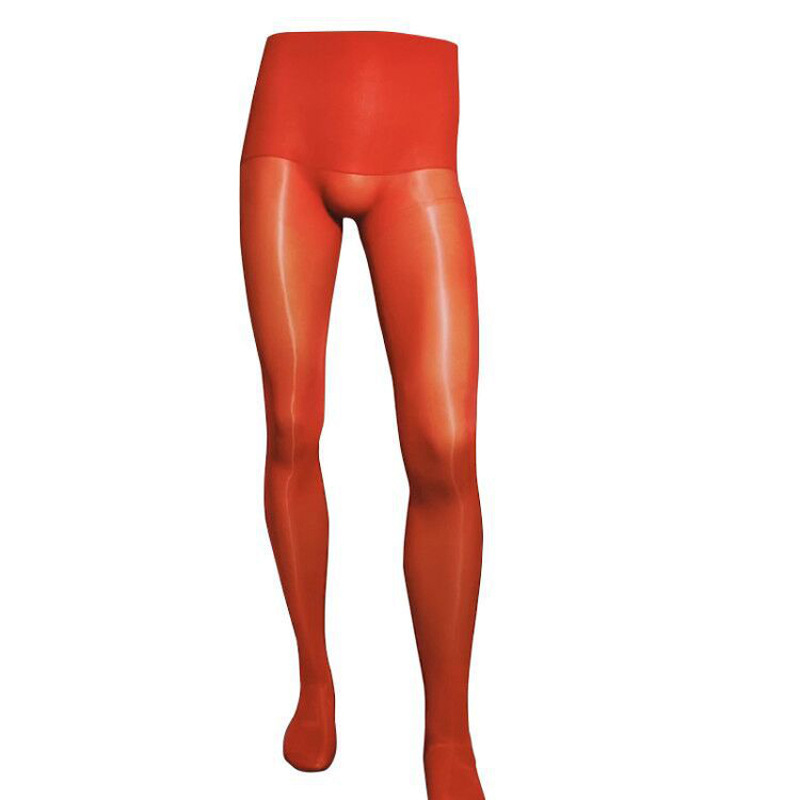 Qinghe 360 ​​traceless oily shiny silk men's JJ set stockings seamless pantyhose tight high waist pantyhose sexy socks